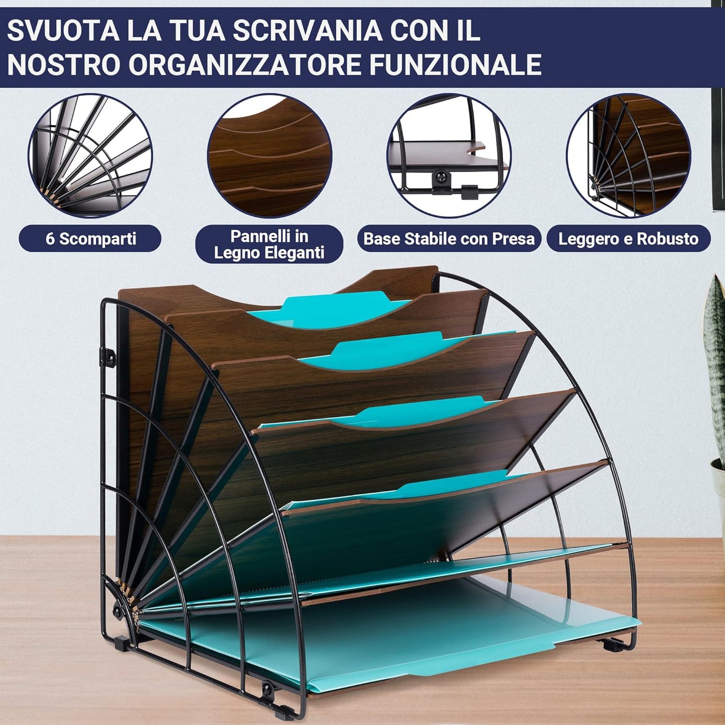 Organizer a Ventaglio in Legno
